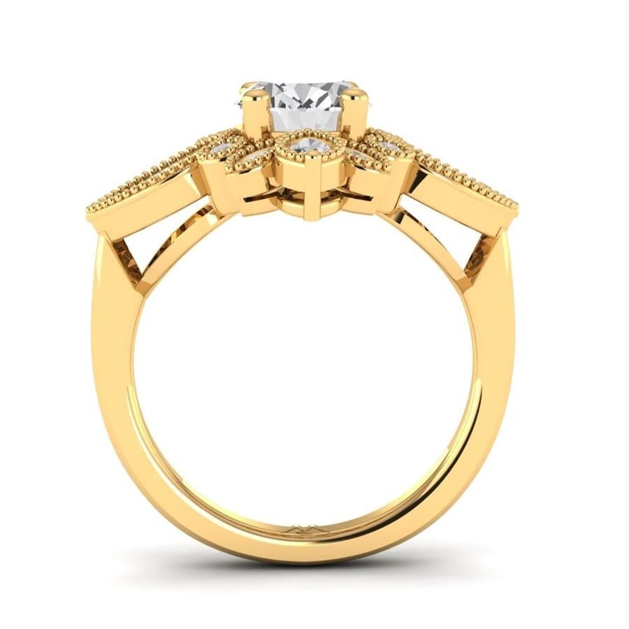 Solitaires Francine Argent Plaqué Or Jaune Oxyde de zirconium 2 ct