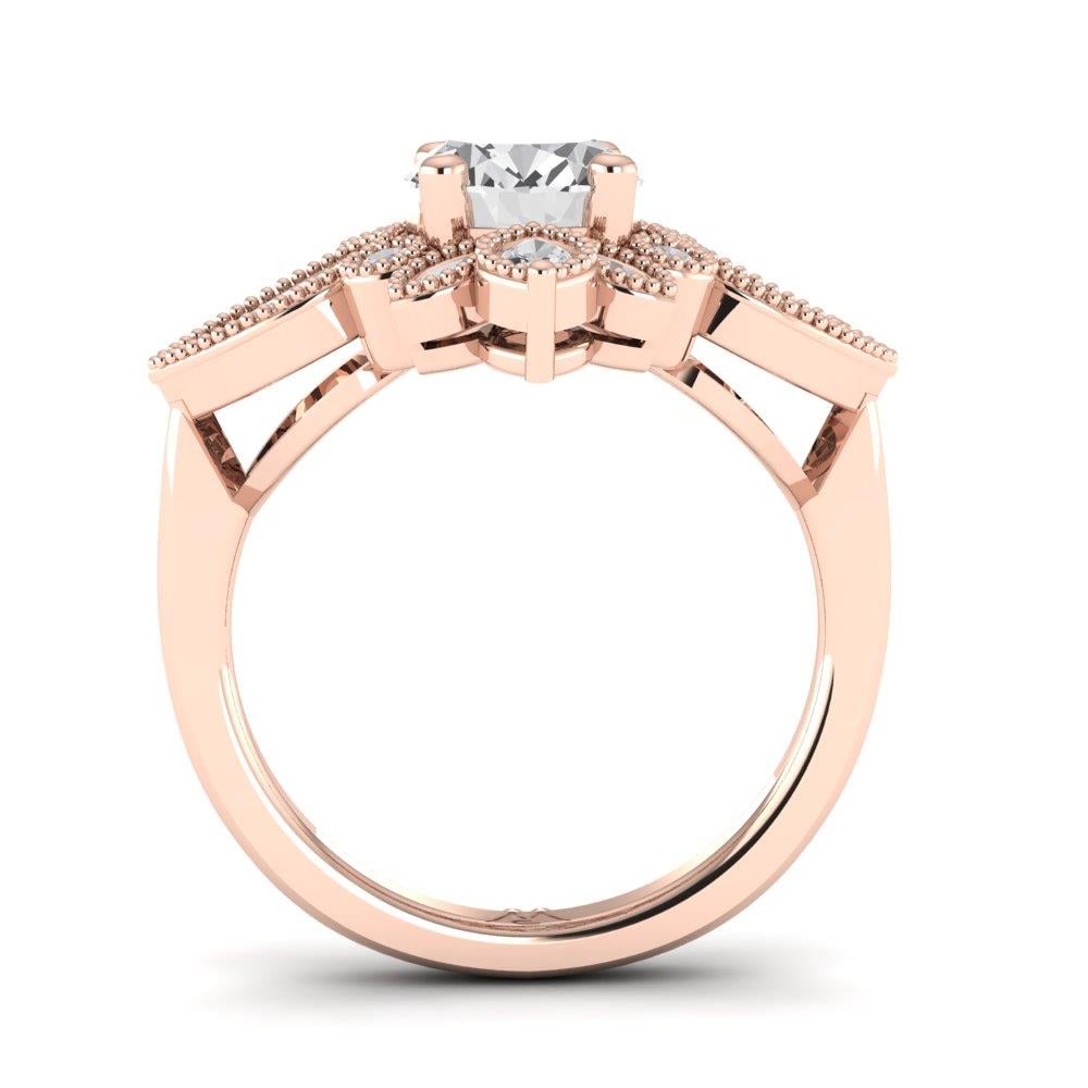 Solitaires Francine Argent Plaqué Or Rose Oxyde de zirconium 2 ct