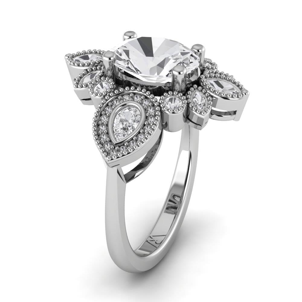 Solitaires Francine Or Blanc Oxyde de zirconium 2 ct