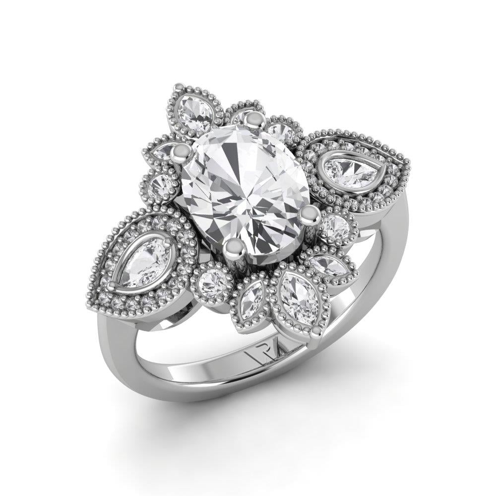Solitaires Francine Or Blanc Oxyde de zirconium 2 ct