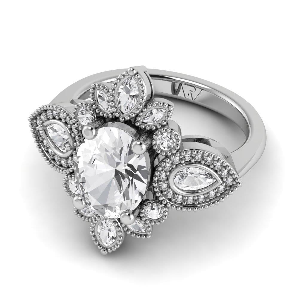 Solitaires Francine Or Blanc Oxyde de zirconium 2 ct