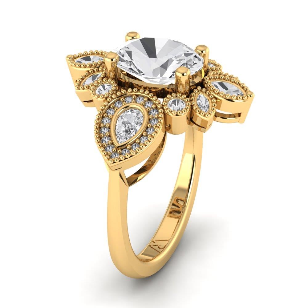 Solitaires Francine Or Jaune Oxyde de zirconium 2 ct