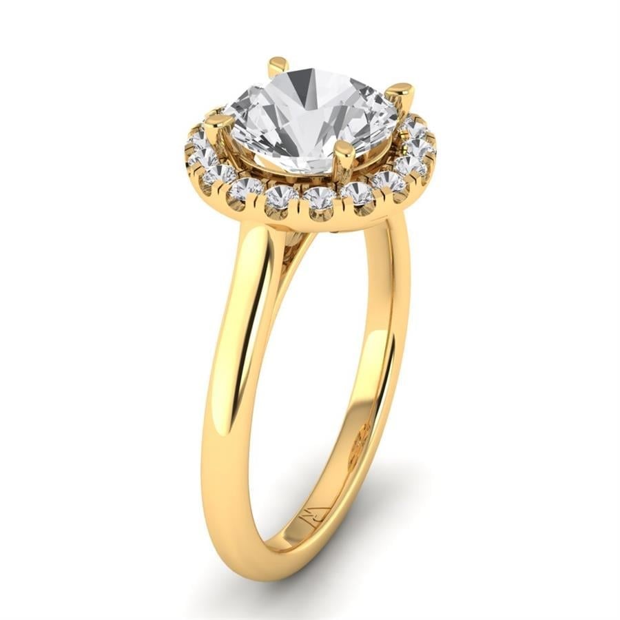 Solitaires Freyen Argent Plaqué Or Jaune Diamant 2.30 ct