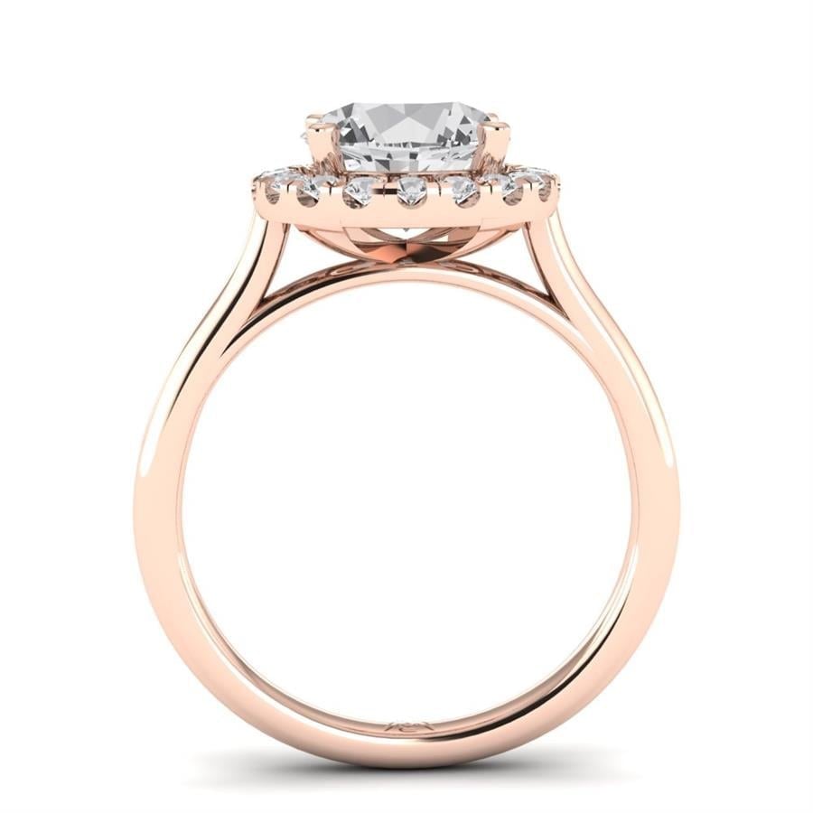Solitaires Freyen Argent Plaqué Or Rose Diamant 2.30 ct
