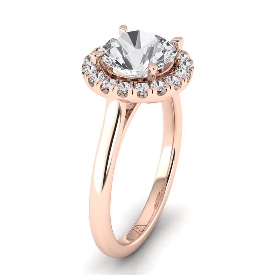 Solitaires Freyen Argent Plaqué Or Rose Oxyde de zirconium 2.30 ct