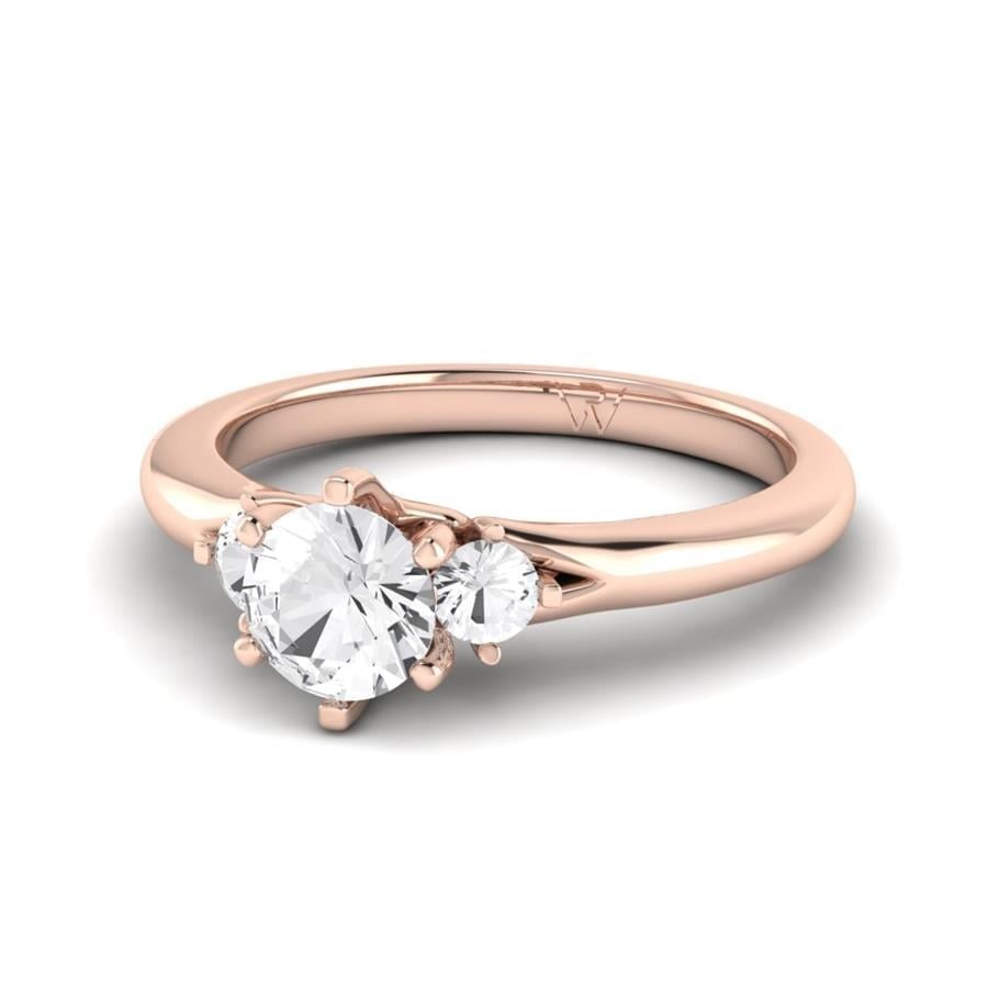 Solitaires Galante Argent Plaqué Or Rose Diamant 0.75 ct