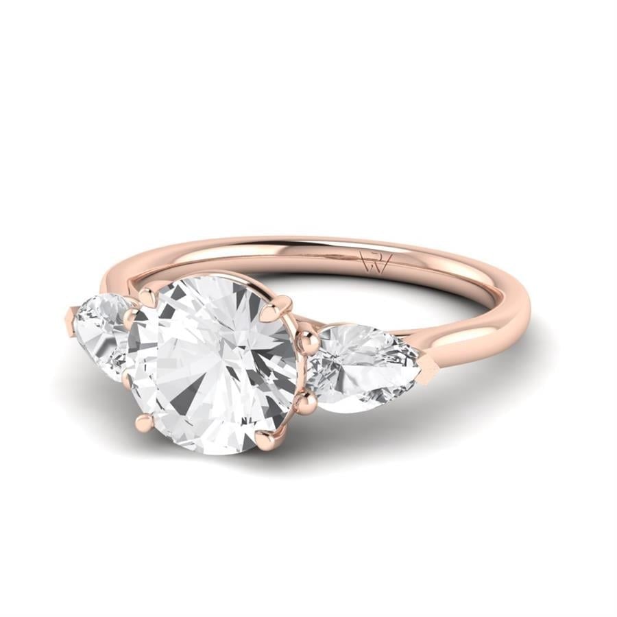 Solitaires Halo Argent Plaqué Or Rose Oxyde de zirconium 2.7 ct