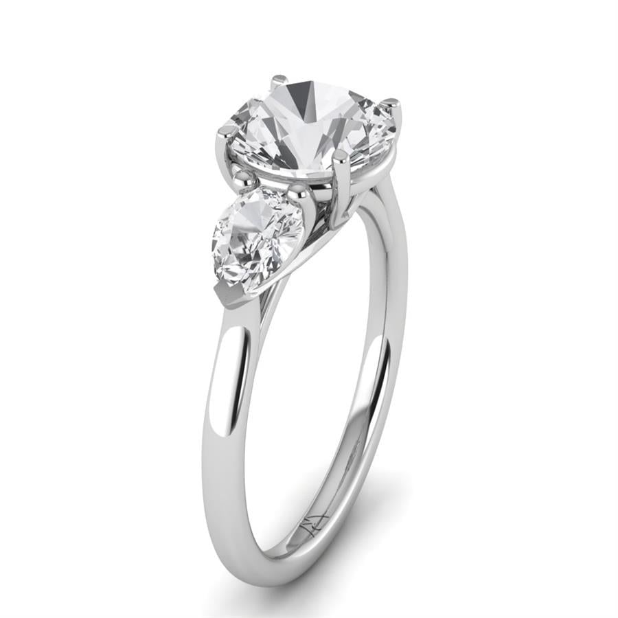 Solitaires Halo Argent Rhodié Blanc Diamant 2.7 ct