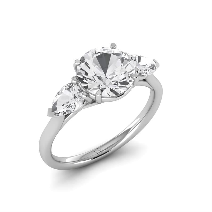 Solitaires Halo Argent Rhodié Blanc Diamant 2.7 ct