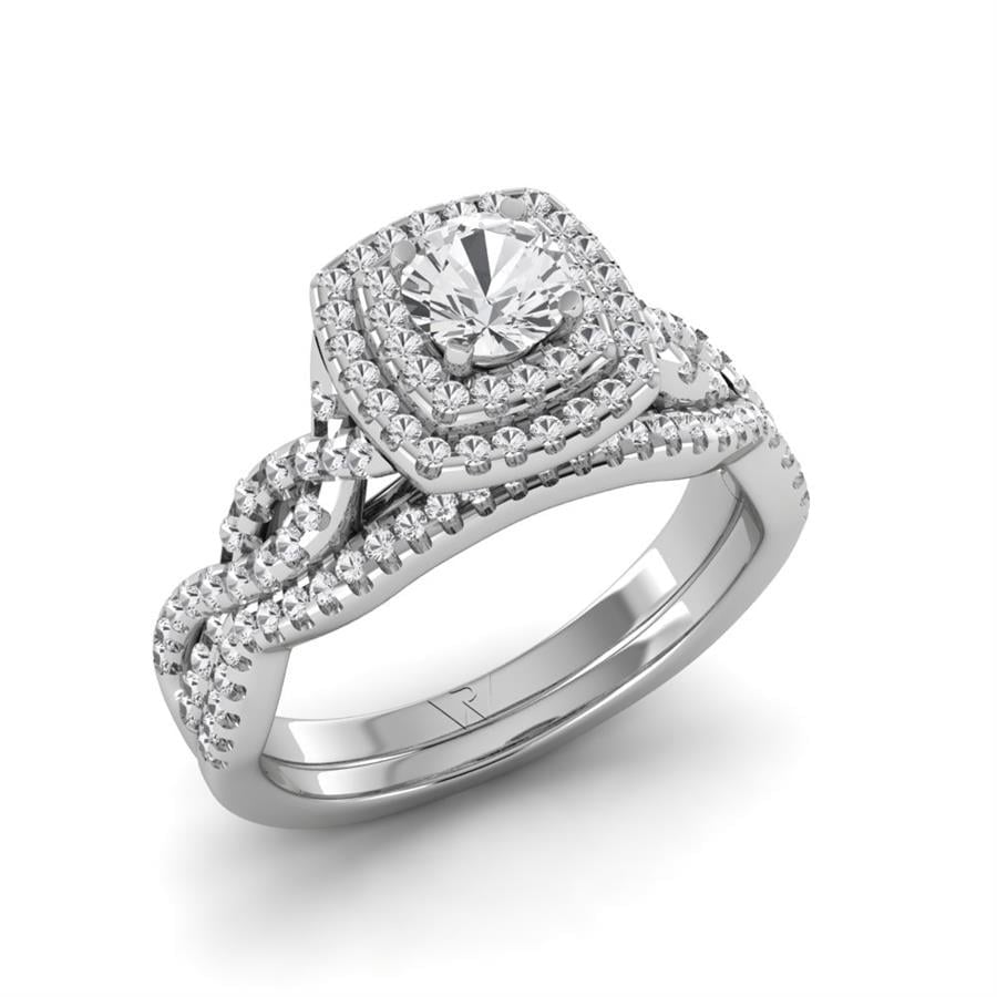 Solitaires Harmonie Argent Rhodié Blanc Diamant 1 ct