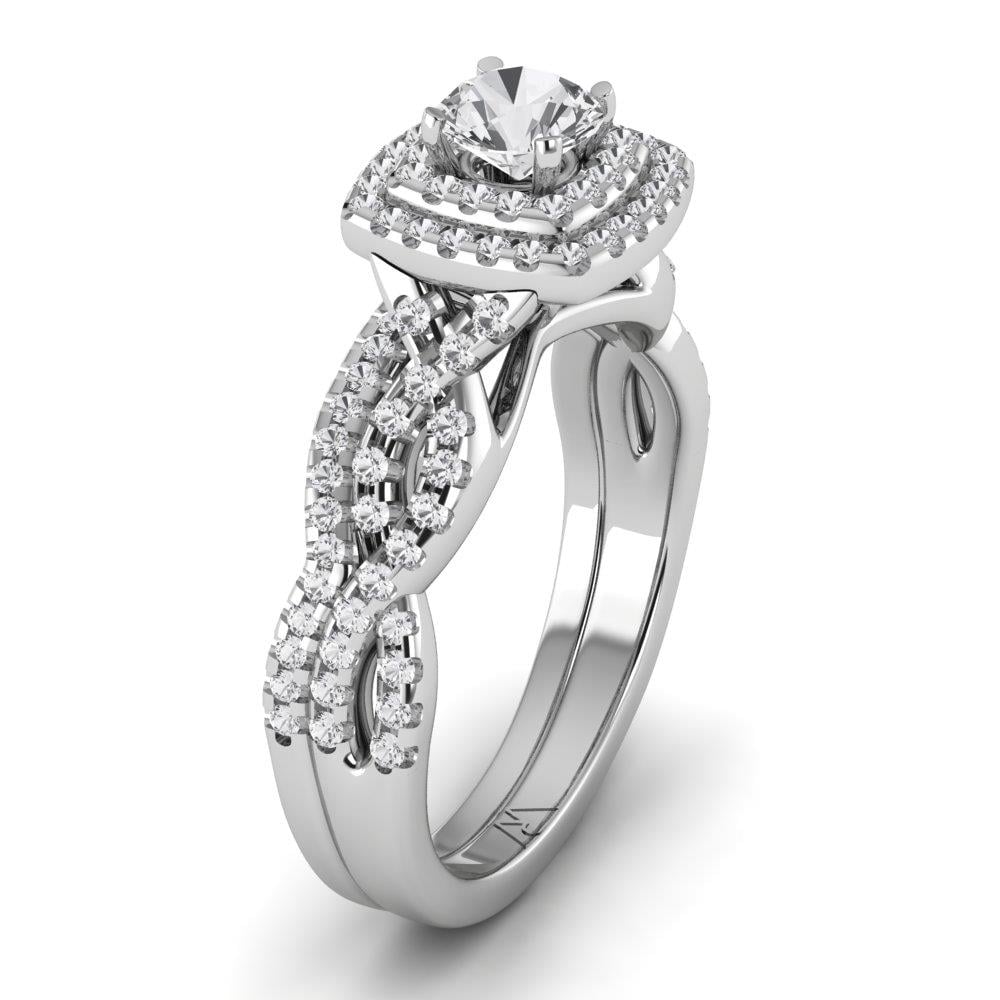 Solitaires Harmonie Or Blanc Oxyde de zirconium 1 ct
