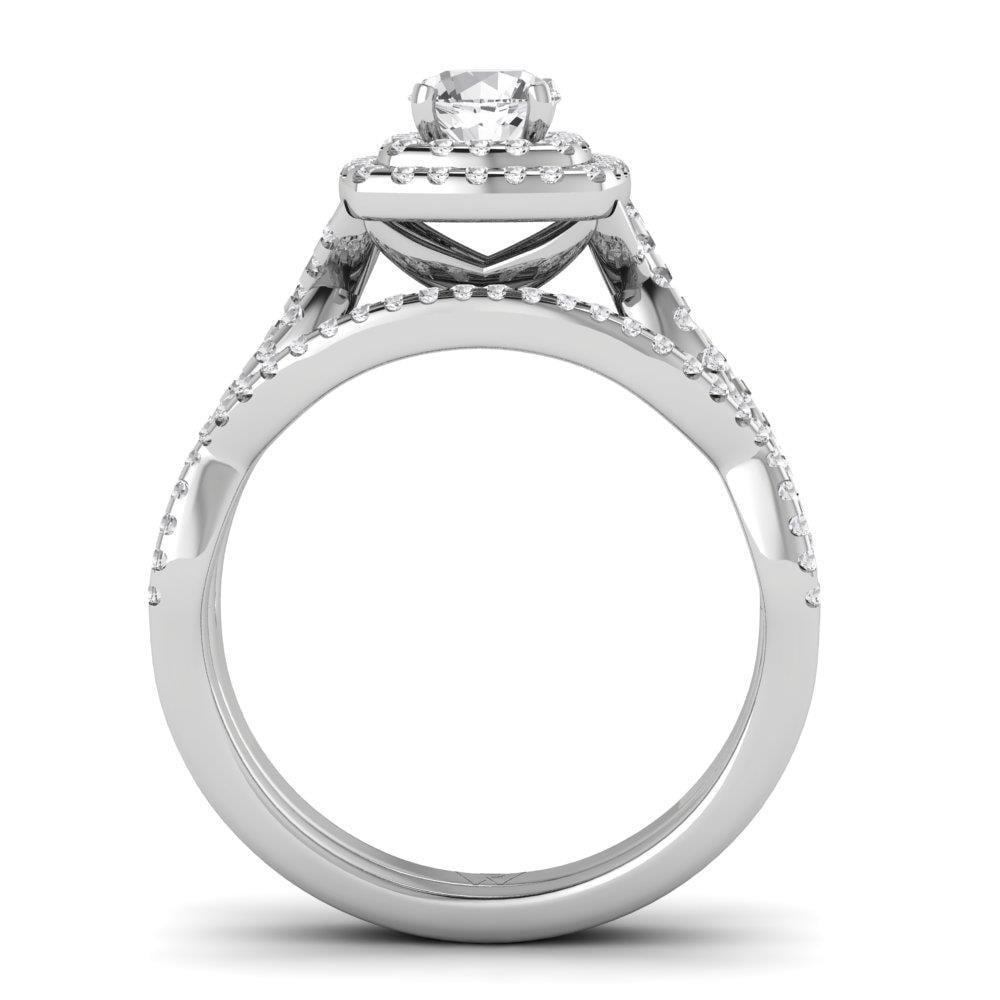 Solitaires Harmonie Or Blanc Oxyde de zirconium 1 ct