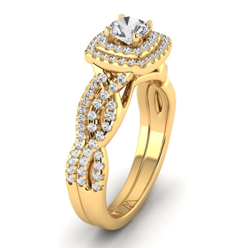 Solitaires Harmonie Or Jaune Oxyde de zirconium 1 ct