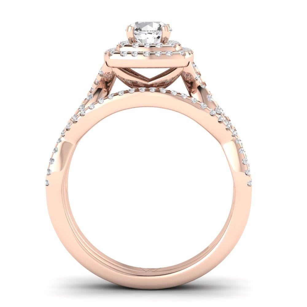 Solitaires Harmonie Or Rose Oxyde de zirconium 1 ct