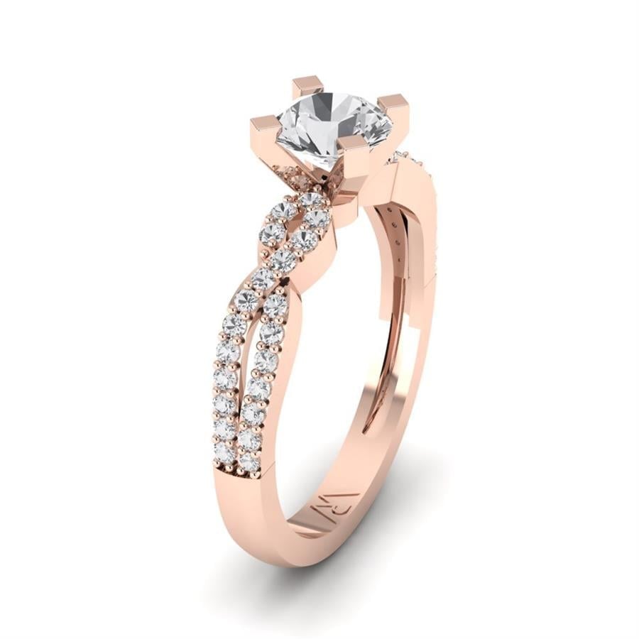 Solitaires Infini Argent Plaqué Or Rose Oxyde de zirconium 1 ct