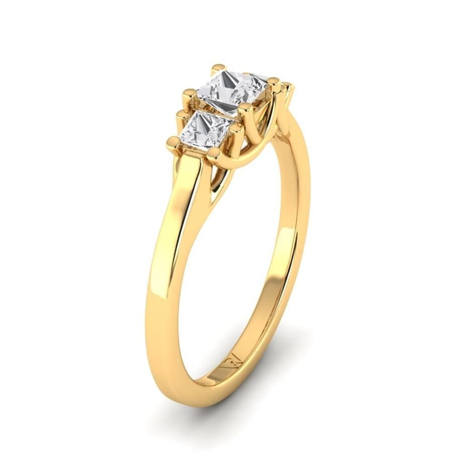 Solitaires Intense Argent Plaqué Or Jaune Oxyde de zirconium 0.60 ct