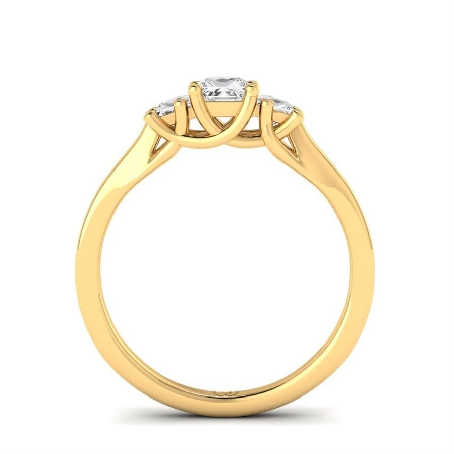 Solitaires Intense Argent Plaqué Or Jaune Oxyde de zirconium 0.60 ct