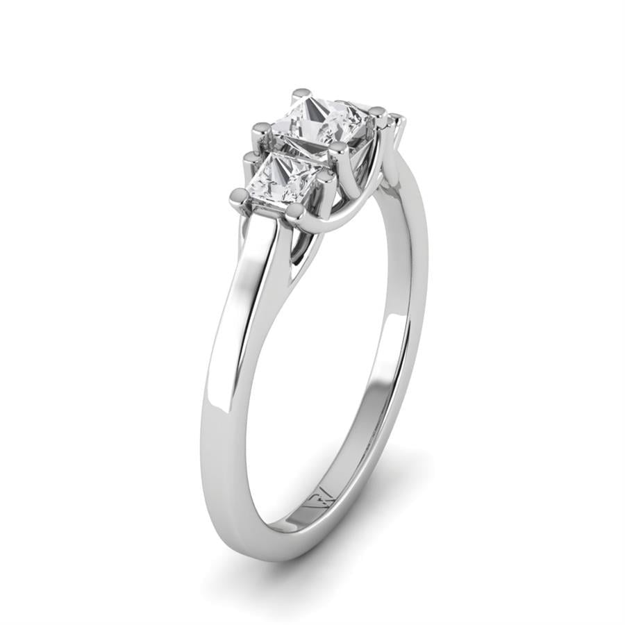 Solitaires Intense Argent Rhodié Blanc Diamant 0.60 ct