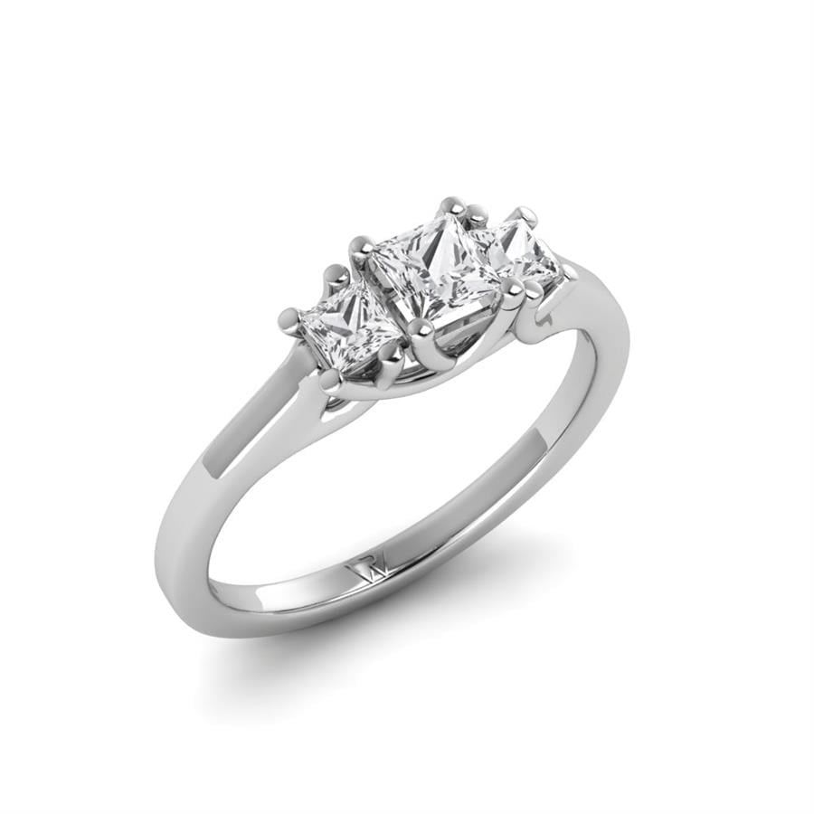 Solitaires Intense Argent Rhodié Blanc Oxyde de zirconium 0.60 ct