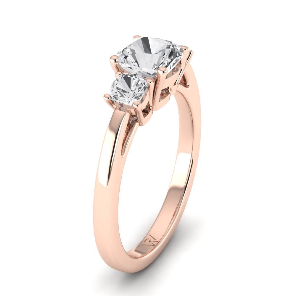 Solitaires Liane Argent Plaqué Or Rose Oxyde de zirconium 1.75 ct