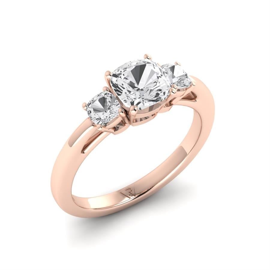 Solitaires Liane Argent Plaqué Or Rose Diamant 1.75 ct
