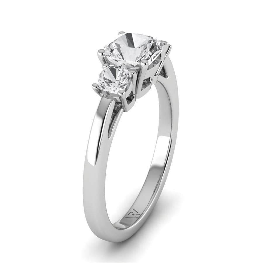 Solitaires Liane Argent Rhodié Blanc Oxyde de zirconium 1.75 ct