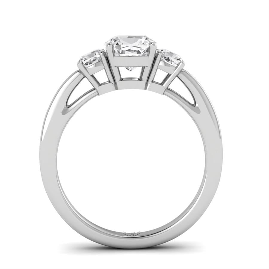 Solitaires Liane Argent Rhodié Blanc Oxyde de zirconium 1.75 ct