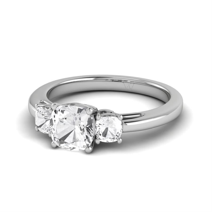 Solitaires Liane Argent Rhodié Blanc Oxyde de zirconium 1.75 ct