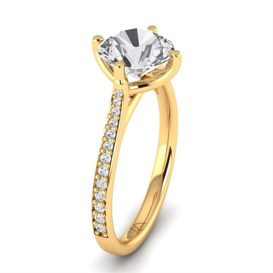 Solitaires Liora Argent Plaqué Or Jaune Oxyde de zirconium 2.20 ct