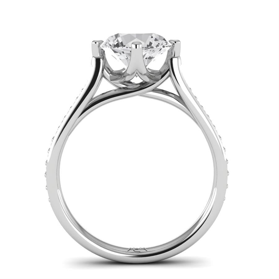 Solitaires Liora Argent Rhodié Blanc Oxyde de zirconium 2.20 ct
