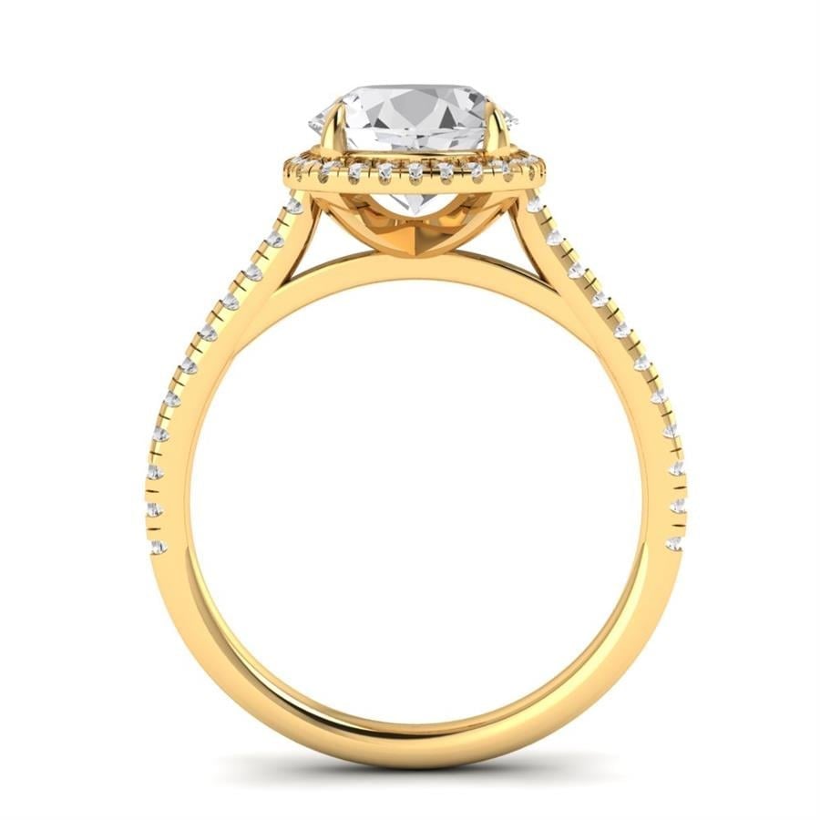 Solitaires Lumière Argent Plaqué Or Jaune Oxyde de zirconium 2.4 ct
