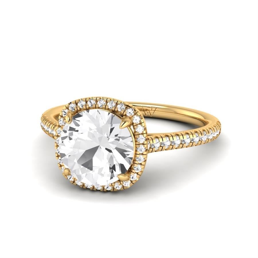 Solitaires Lumière Argent Plaqué Or Jaune Diamant 2.4 ct