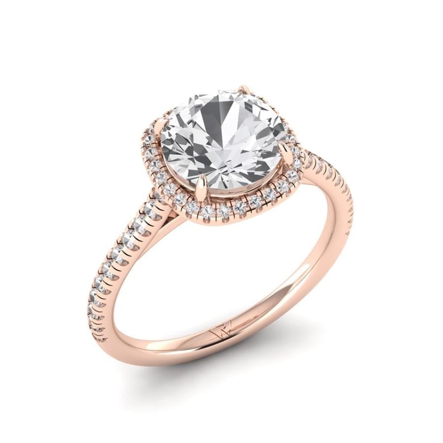 Solitaires Lumière Argent Plaqué Or Rose Oxyde de zirconium 2.4 ct