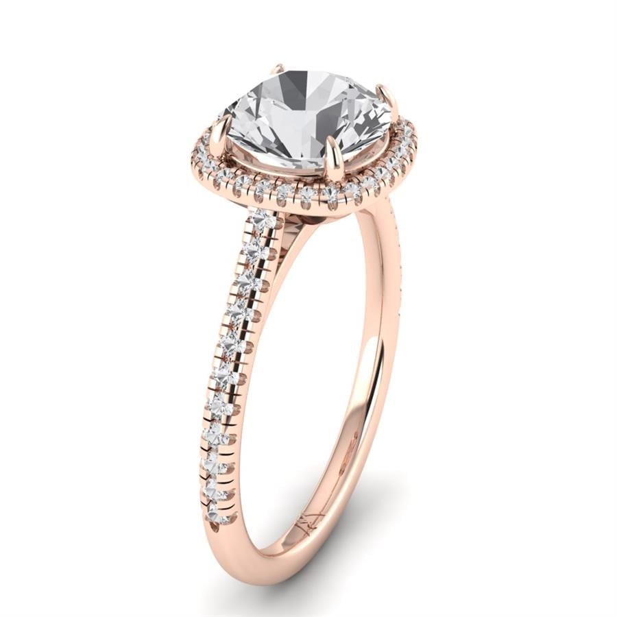 Solitaires Lumière Argent Plaqué Or Rose Oxyde de zirconium 2.4 ct