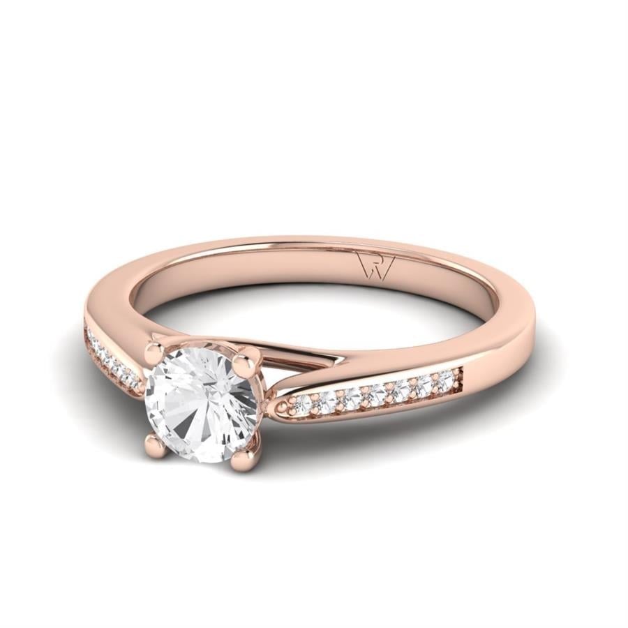 Solitaires Lunelle Argent Plaqué Or Rose Oxyde de zirconium 0.65 ct