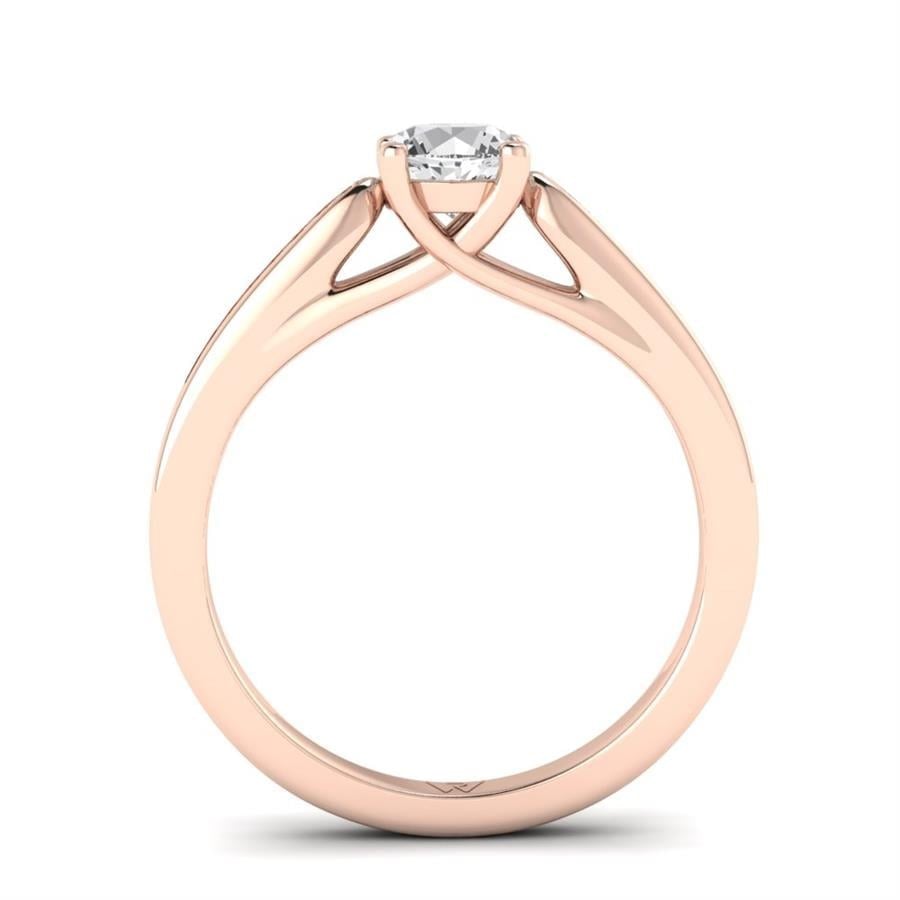 Solitaires Lunelle Argent Plaqué Or Rose Diamant 0.65 ct