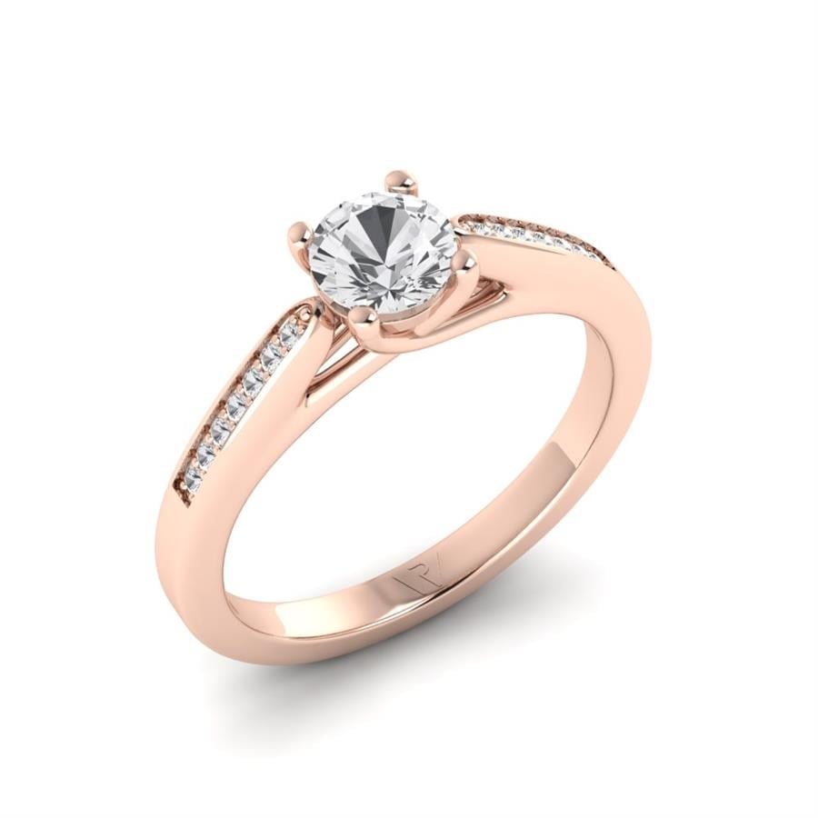 Solitaires Lunelle Argent Plaqué Or Rose Oxyde de zirconium 0.65 ct