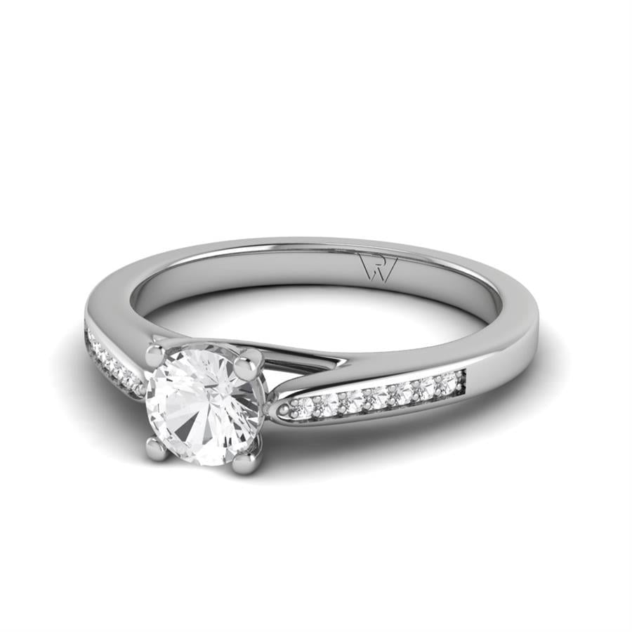 Solitaires Lunelle Argent Rhodié Blanc Diamant 0.65 ct