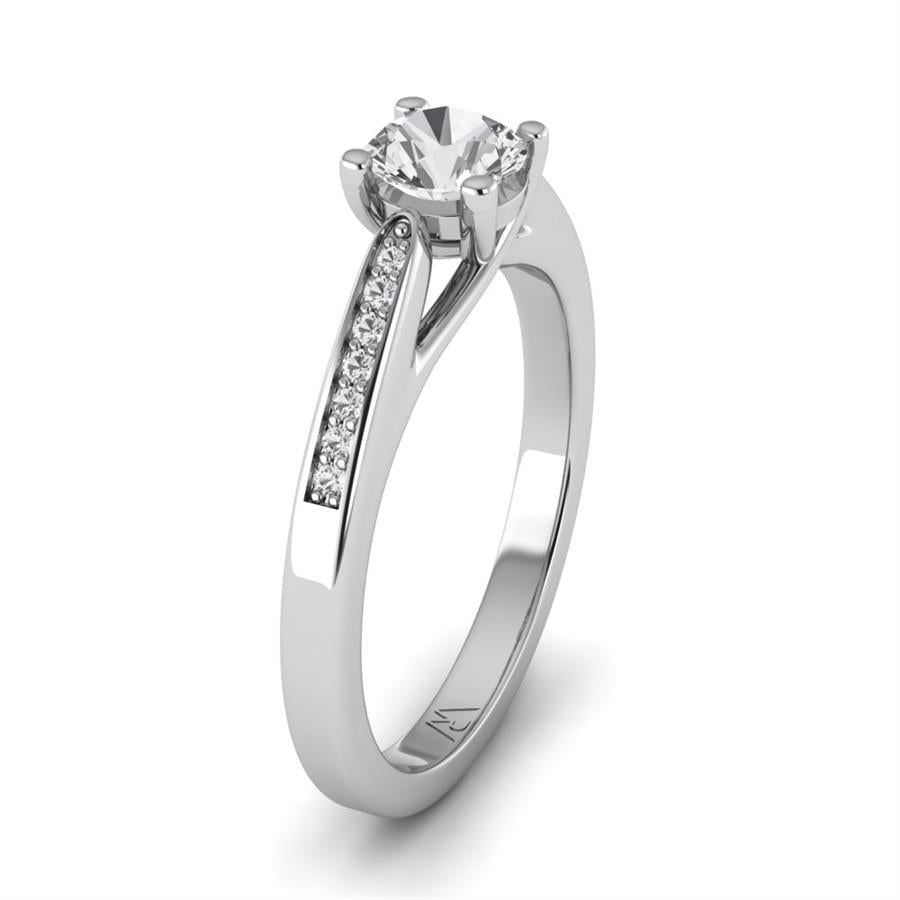 Solitaires Lunelle Argent Rhodié Blanc Oxyde de zirconium 0.65 ct