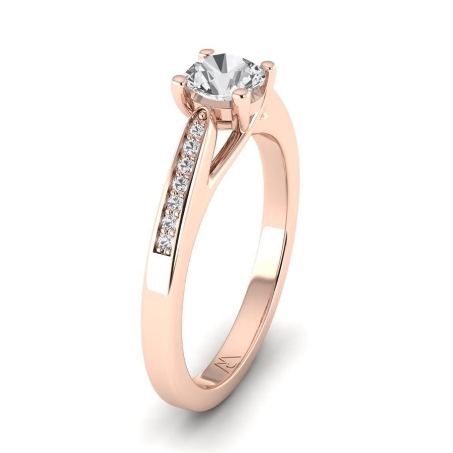 Solitaires Lunelle Or Rose Diamant 0.65 ct