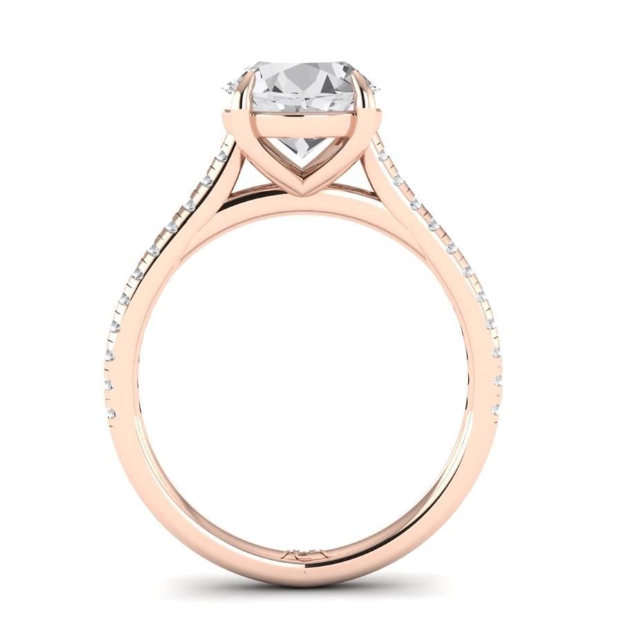 Solitaires Lunira Argent Plaqué Or Rose Diamant 2.20 ct