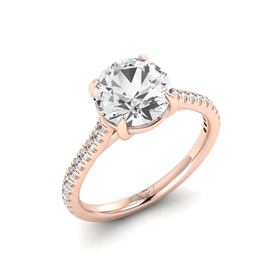 Solitaires Lunira Or Rose Oxyde de zirconium 2.20 ct