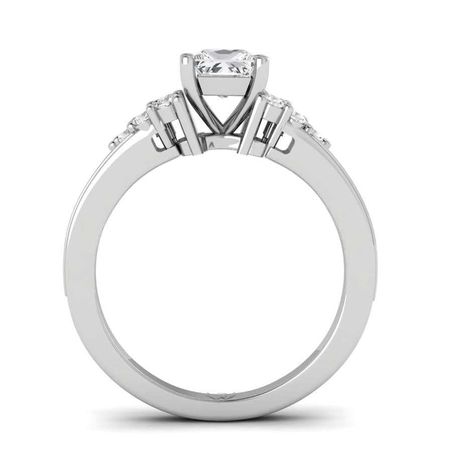 Solitaires Lys Argent Rhodié Blanc Diamant 1 ct