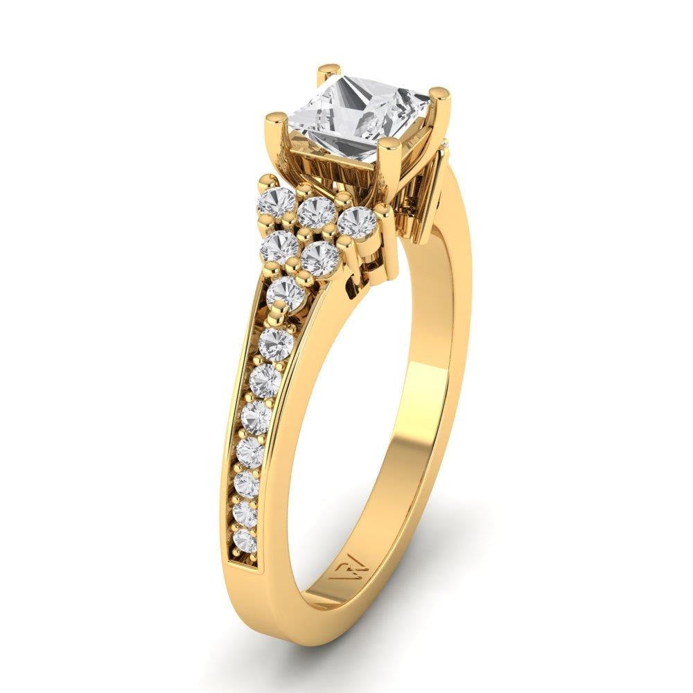 Solitaires Lys Or Jaune Oxyde de zirconium 1 ct