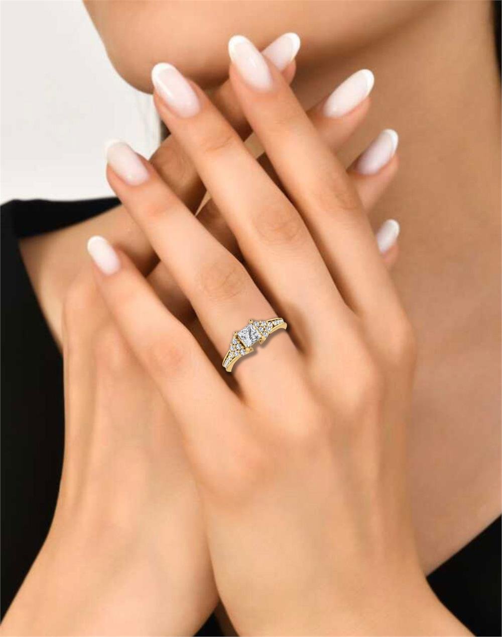 Solitaires Lys Or Jaune Oxyde de zirconium 1 ct