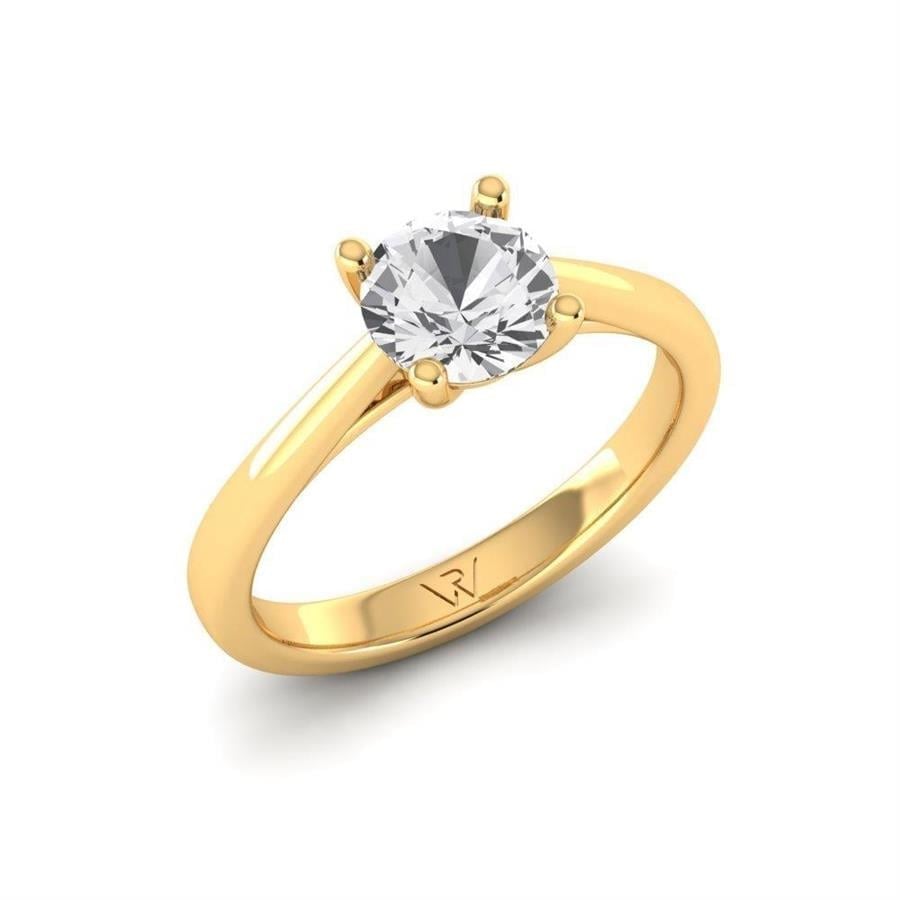Solitaires Magnifique Or Jaune Diamant de Synthèse 4.30 ct