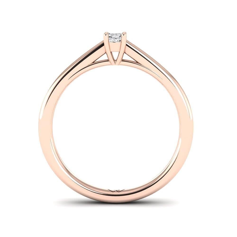 Solitaires Magnifique Or Rose Diamant 0.10 ct
