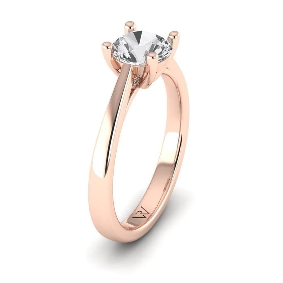 Solitaires Magnifique Or Rose Diamant de Synthèse 5.20 ct