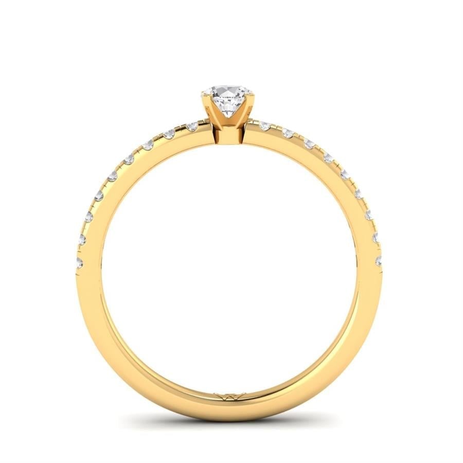Solitaires Minik Argent Plaqué Or Jaune Oxyde de zirconium 0.45 ct