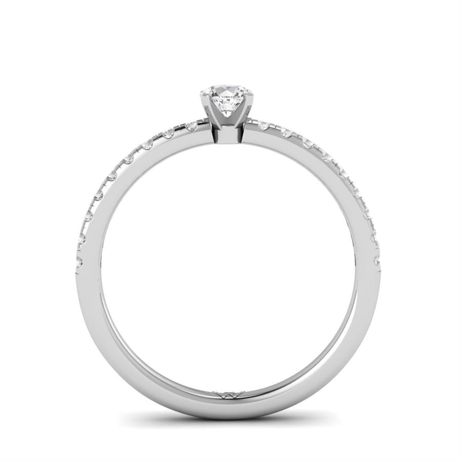 Solitaires Minik Argent Rhodié Blanc Diamant 0.45 ct